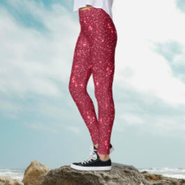 Legging Padrão Simples de Lúpulo Vermelho Real de Esparto 