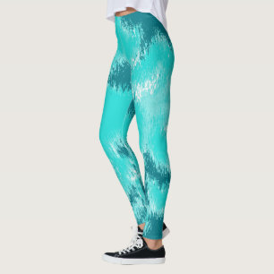 Legging Padrão Teal e Mint Abstrato ikat