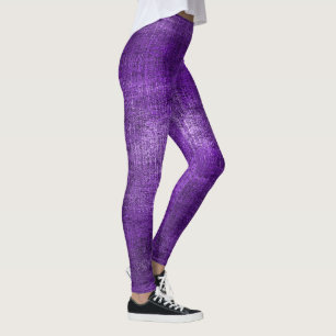 Legging Padrão Texturizado Roxo Angustiado