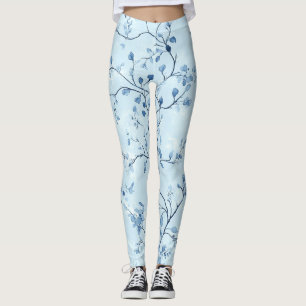 Legging Padrão Toile Floral Vintage Azul (7)