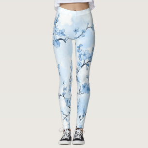 Legging Padrão Toile Floral Vintage Azul (8)