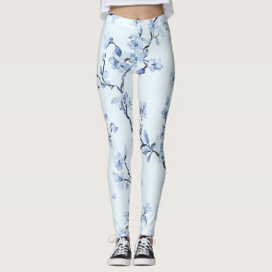 Legging Padrão Toile Floral Vintage Azul (9)