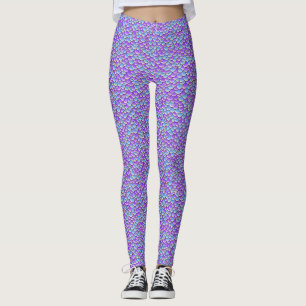 Legging Padrão Trendy Smermaid Tail Purple Fish Scales