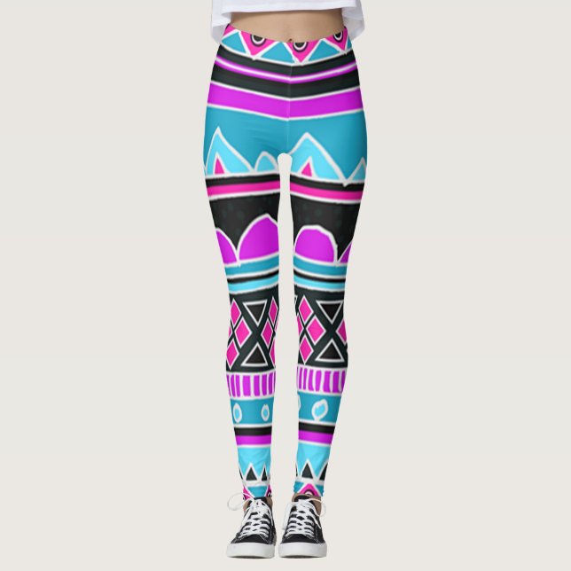 Legging Padrão Tribal Aztec (Frente)