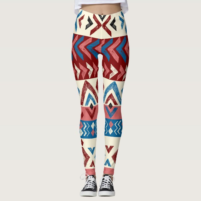Legging Padrão Tribal Colorido (Frente)