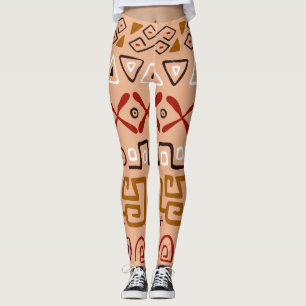 Legging Padrão tribal colorido, bonito, cor-de-rosa e cast