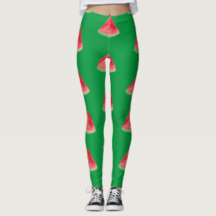 Legging Padrão tropical da Comida de fruta de melancia