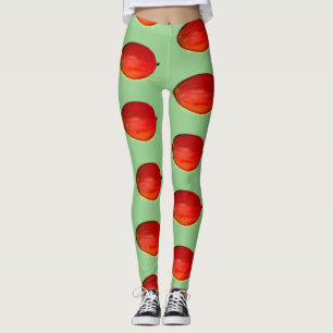 Legging Padrão tropical da Comida verde  de aquarela da fr
