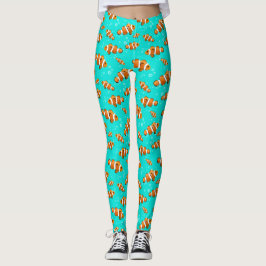 Legging Padrão Tropical de Palhaço e Bolhas