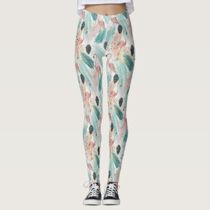 Legging Padrão Tropical Watercolor Flamingo