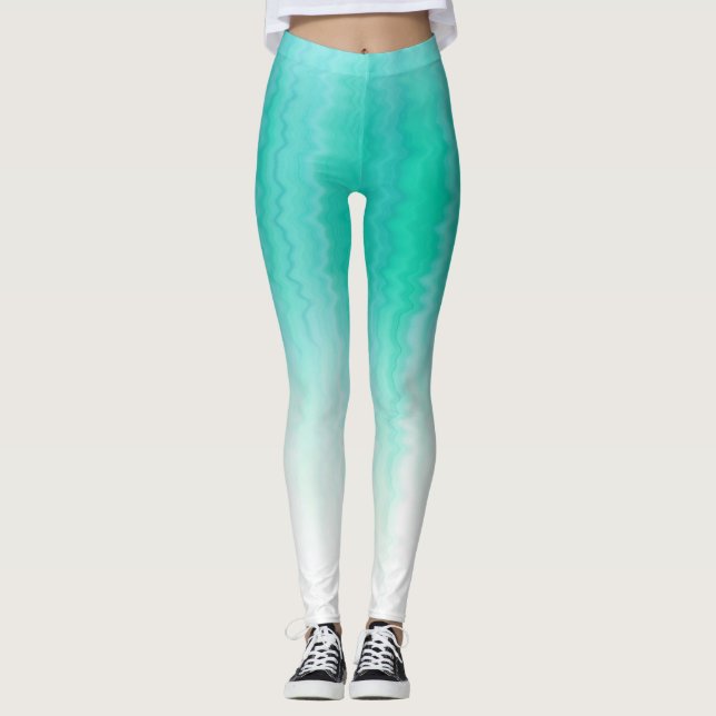 Legging Padrão Turquoise Zigzag (Frente)