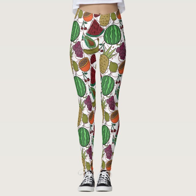 Legging padrão uniforme de fruta | Padrão da superfície da (Frente)