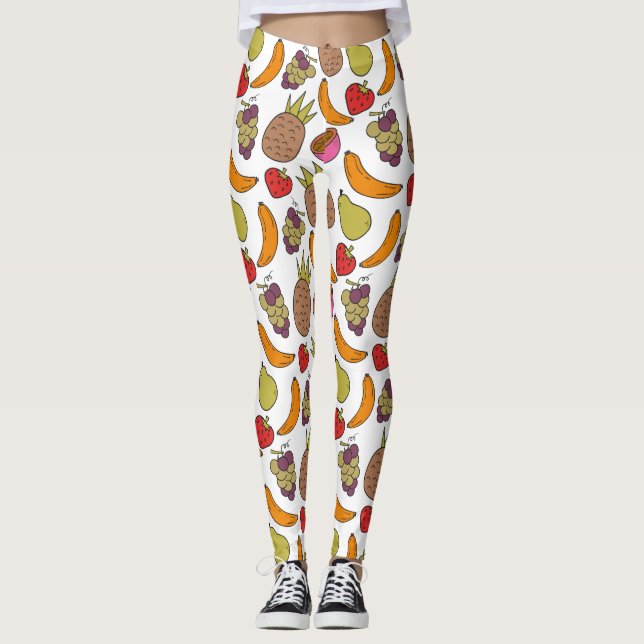 Legging padrão uniforme de fruta | padrão da superfície da (Frente)