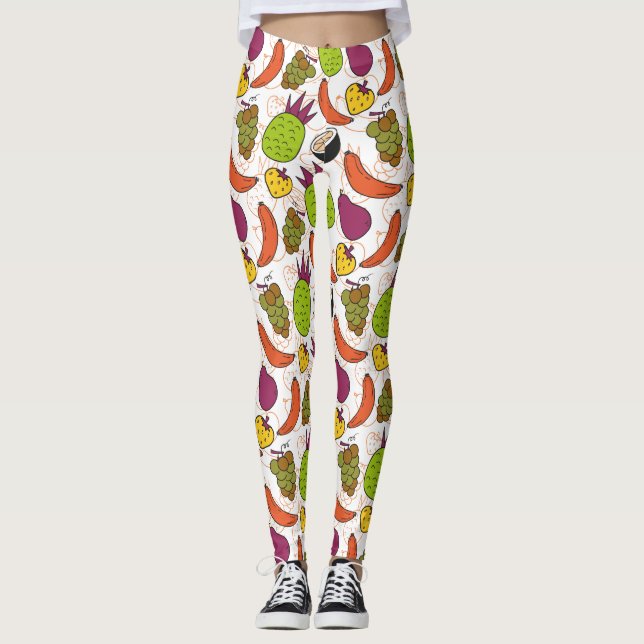 Legging padrão uniforme de fruta | padrão da superfície da (Frente)