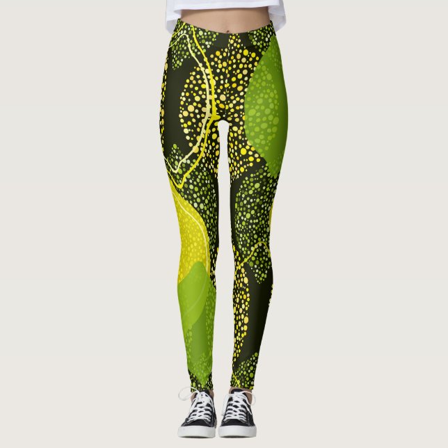 Legging Padrão uniforme de limão e limão. (Frente)