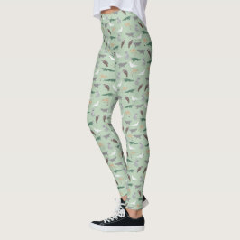 Legging Padrão Verde Eucalyptus - Animais Nativos Australi