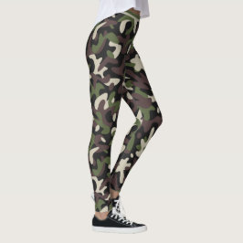 Legging Padrão Verde Marrom da Camuflagem Militar Moderna