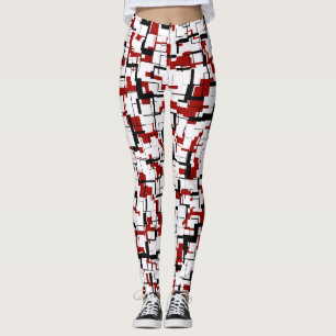 Legging Padrão Vermelho Branco Preto da Camo Digital