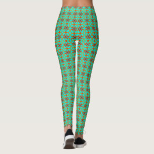 Legging Padrão Vermelho e Verde Retroativo