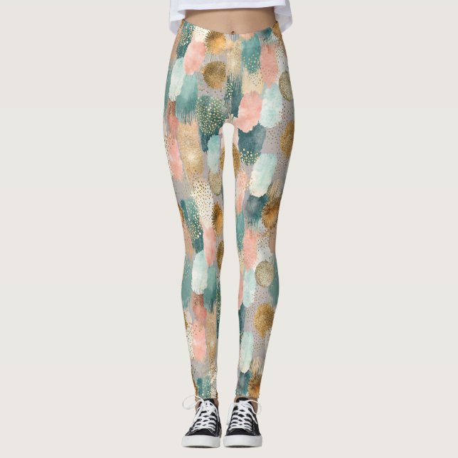Legging Padrão Vertical Vibrante de Traço (2) (Frente)