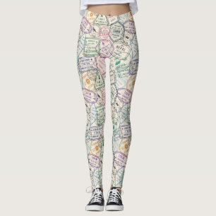 Legging Padrão viagem Stamps