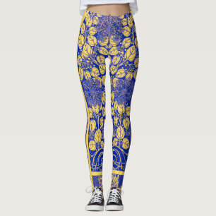 Legging Padrão Vintage Decorative Botanical Art Nouveau