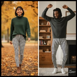 Legging Padrão visual geométrico preto e branco