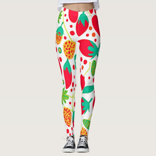 Legging Padrão vívido de paleta frutífero (Frente)