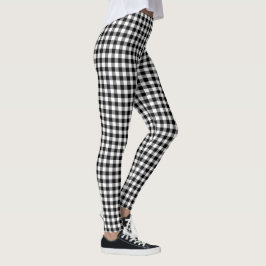 Legging Padrão Xadrez Búfalo Preto e Branco Fofo