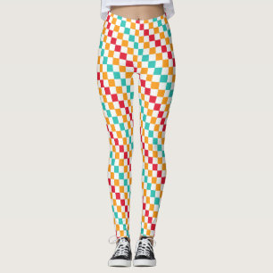 Legging Padrão xadrez diagonal aconchegante na sala de aul