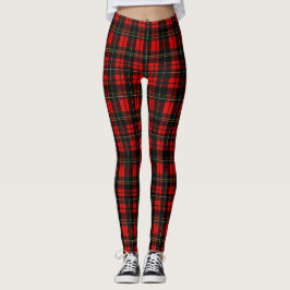Legging Padrão Xadrez Escocês Moderno Wallace Vermelho