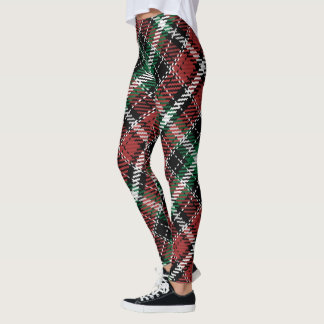 Legging Padrão Xadrez Moderno de Natal Escocês Tartan