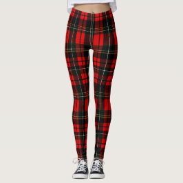 Legging Padrão Xadrez Moderno Escocês Vermelho Wallace