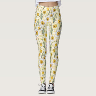 Legging Padrão Xadrez Narciso Botânico (2)