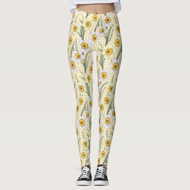 Legging Padrão Xadrez Narciso Botânico (2) (Frente)