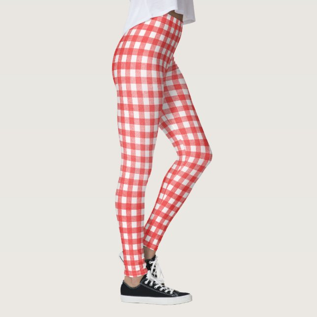 Legging padrão xadrez vermelho e branco (Direita)