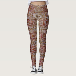 Legging Padrão zigzag cor castanha "Ratti_Creative_Arts"