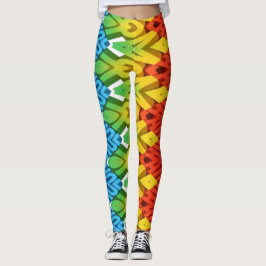 Legging Padrão zigzag multicor "Ratti_Creative_Arts" L