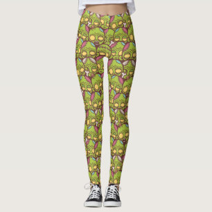 Legging Padrão Zombie Head Sem Olhos