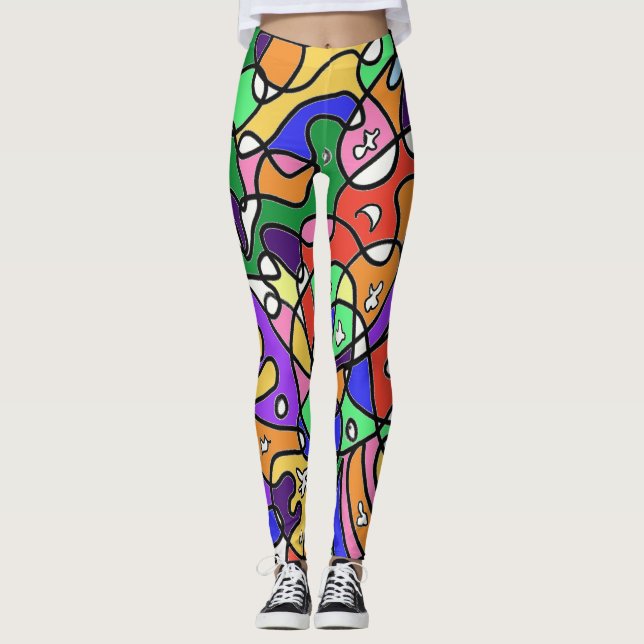 Legging Padrões Abstratos (Frente)