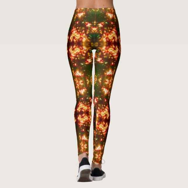 Legging Padrões Brilhantes das Luzes de Natal 12 (Verso)
