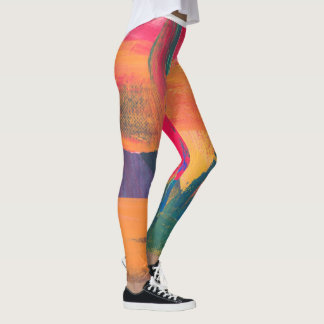 Legging Padrões Brilhantes Multicolores