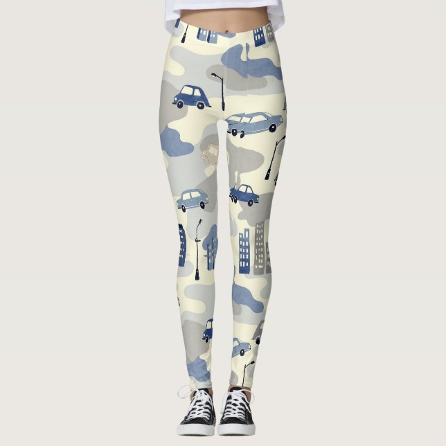 Legging Padrões da Camouflage de Lâmpadas dos Edifícios da (Frente)