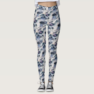 Legging Padrões da pele do Leopardo da neve