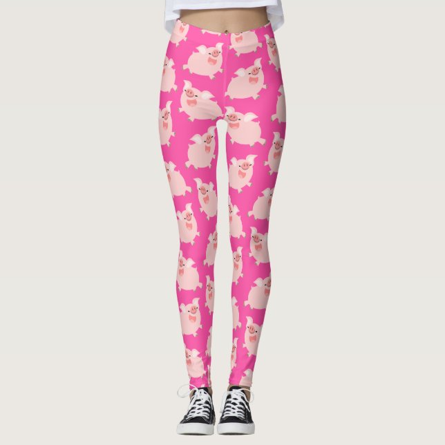 Legging Padrões de animação alegres e bonitos (Frente)
