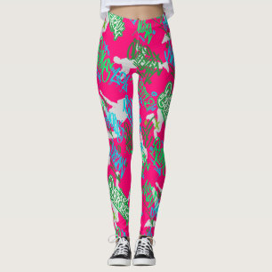 Legging Padrões de Artes de Rua Hip Hop B Rosa BG