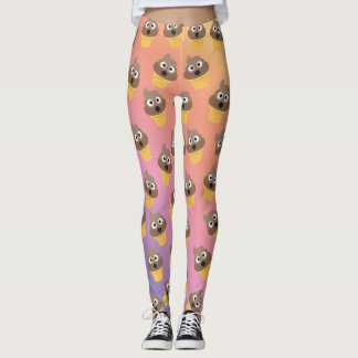 Legging Padrões de Cone do Sorvete Emoji - Arco-Íris Cute
