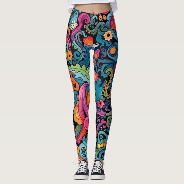 Legging Padrões de cor clara (Frente)