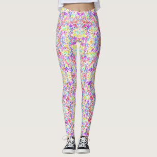 Legging Padrões de flores abstratas coloridas fofas