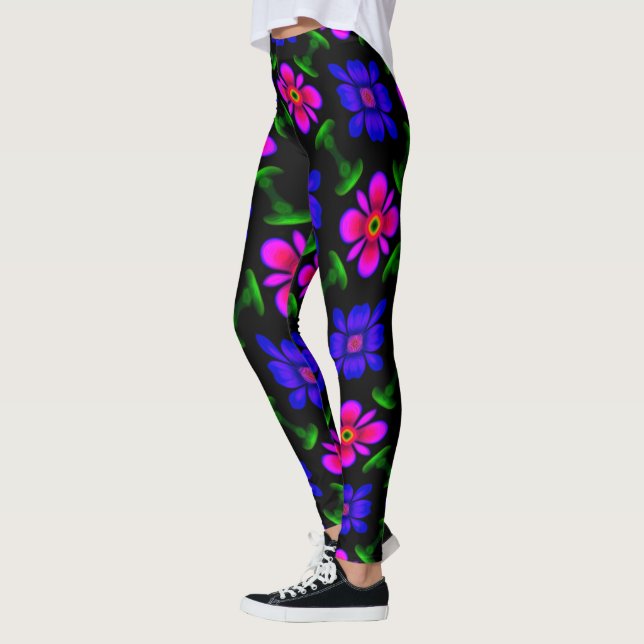 Legging Padrões de flores rosa adoráveis (Esquerda)